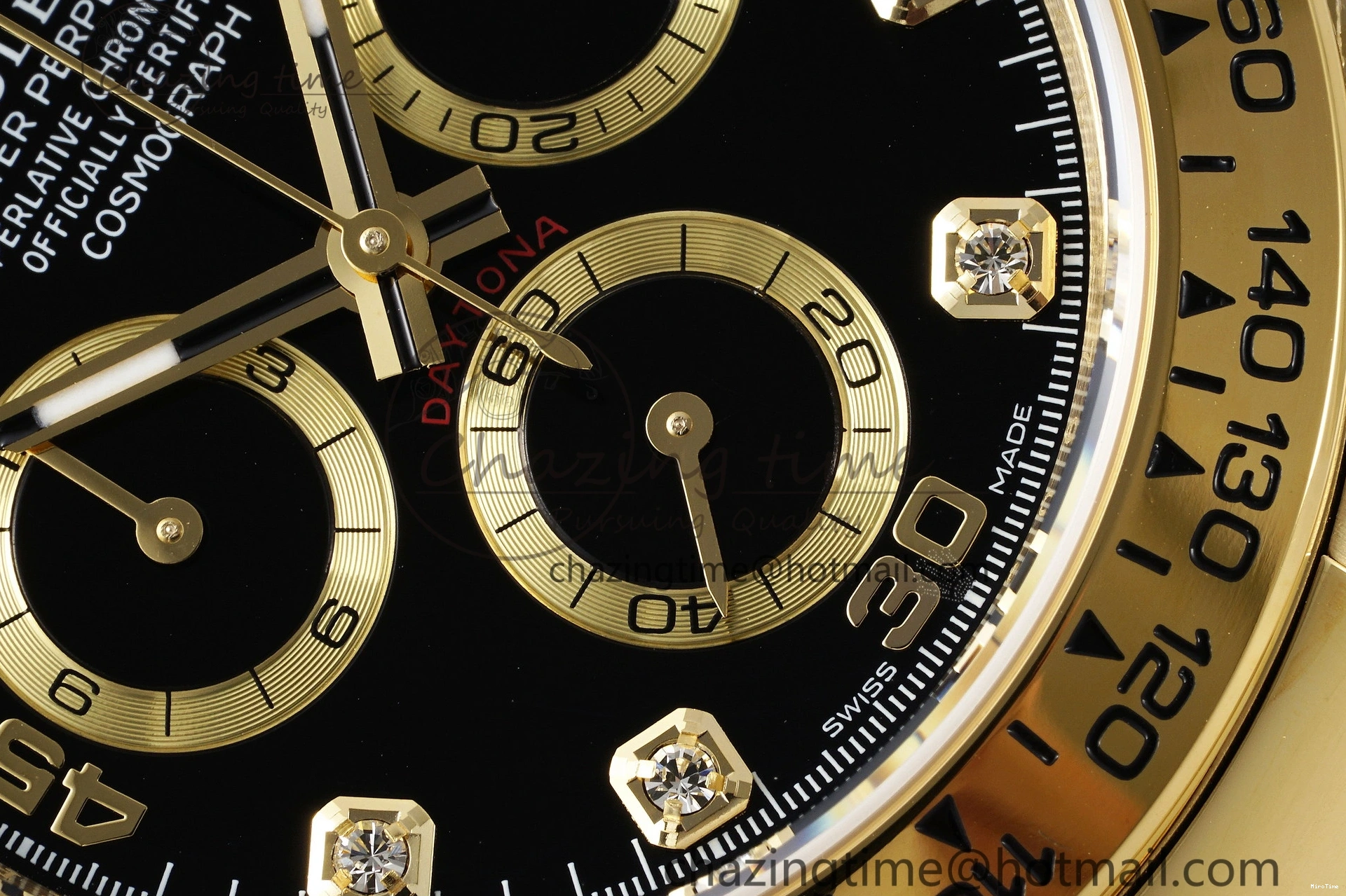 MiroTime 0228 Daytona 116508 BTF 1:1 Best Edition Black Diamonds Dial on YG Bracelet SA Sporty 2151